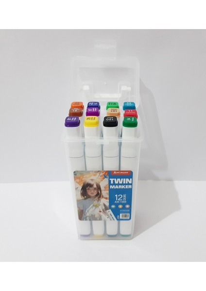 12 Li Marker Kalem 12 Renk Boyama Kalemi