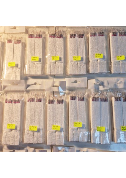 Çapari İstavrit Çaparisi, 15x12 Beden, Ultraviyole Uv Neon Gri Sim, 11 No Beyaz İğne 10 İğneli Çapari 2li Paket