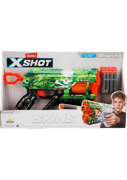 X-Shot Skins Griefer 12 Mermili Sünger Dart Atan Tabanca 32 cm - Camo