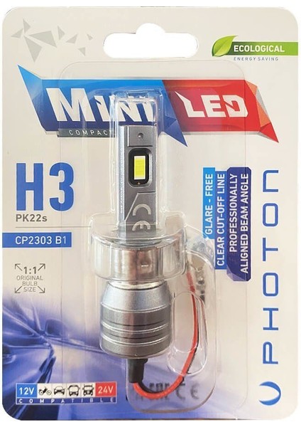 Photon Mini H3 Compact LED 12-24V Tekli Blister