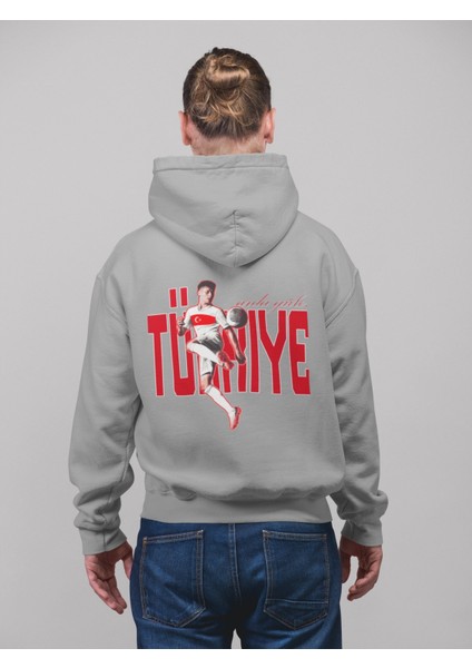 A.güler Milli Takım Forma Baskılı Unisex Kapüşonlu Fermuarlı Ceket Sweatshirt