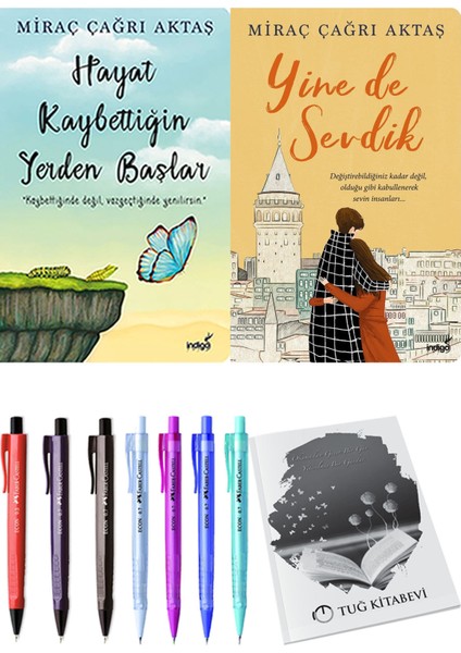 Hayat Kaybettiğin Yerden Başlar Miraç Çağrı Aktaş ve Yine De Sevdik Miraç Çağrı Aktaş 2'li Set + Hediyeli