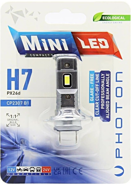 Photon Mini H7 Compact LED 12-24V Tekli Blister