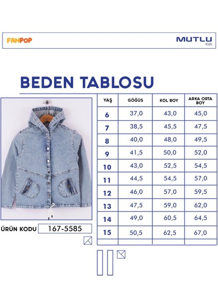 Kapüşonlu Kız Çocuk Kot Ceket