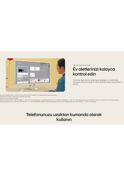 Webos Akıllı Tv Wi-Fi Apple-Android Bağlantı IPS 1920X1080 Fulhd 32 Inç 80 Ekran Smart Monitör Tv+ Logitech Kablosuz Klavye + Hareketli Duvar Montaj Aparatı