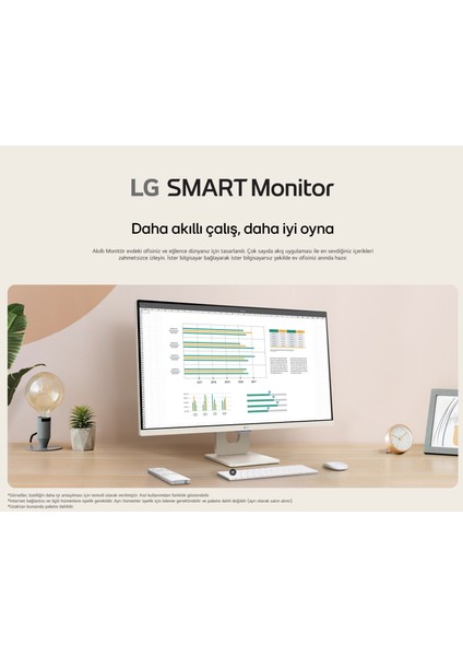 Webos Akıllı Tv Wi-Fi Apple-Android Bağlantı IPS 1920X1080 Fulhd 32 Inç 80 Ekran Smart Monitör Tv+ Logitech Kablosuz Klavye + Hareketli Duvar Montaj Aparatı