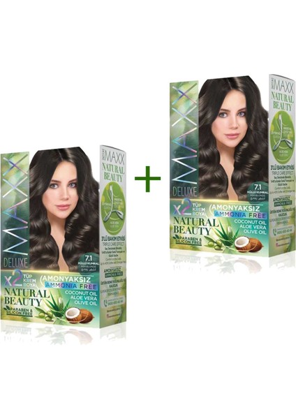 2 Paket Natural Beauty Amonyaksız Saç Boyası 7.1 Küllü Kumral - MRK8448-7966