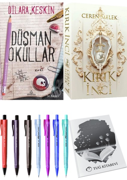 Kırık İnci ve Ephesus Yayınları Düşman Okullar 1 Dilara Keskin 2'li Set + Hediyeli