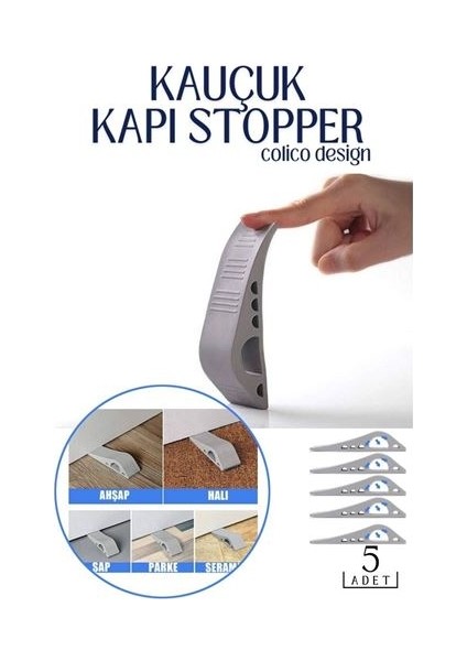 Turk Kauçuk Kapı Stopperi Colico Design 5 Adet - MRK4335-5114