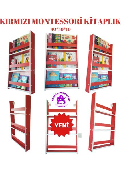 Kırmızı Montessori Kitaplık