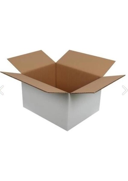 50X40X40 10 Adet Beyaz Taşıma-Çeyiz-Paketleme Kolisi Çift Oluklu Karton Koli