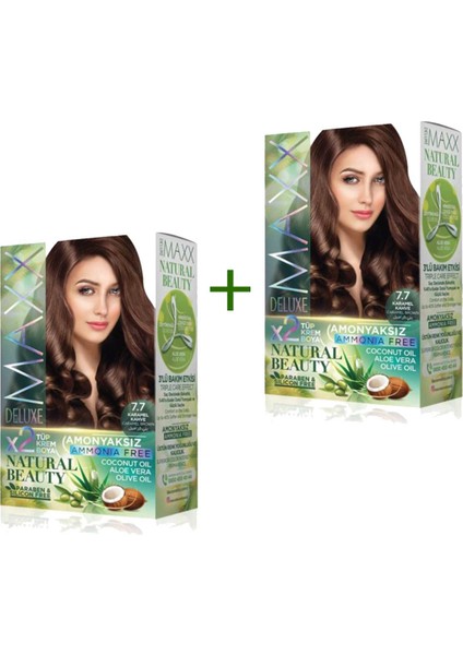 2 Paket Natural Beauty Amonyaksız Saç Boyası 7.7 Karamel Kahve - FEİ3843-2162