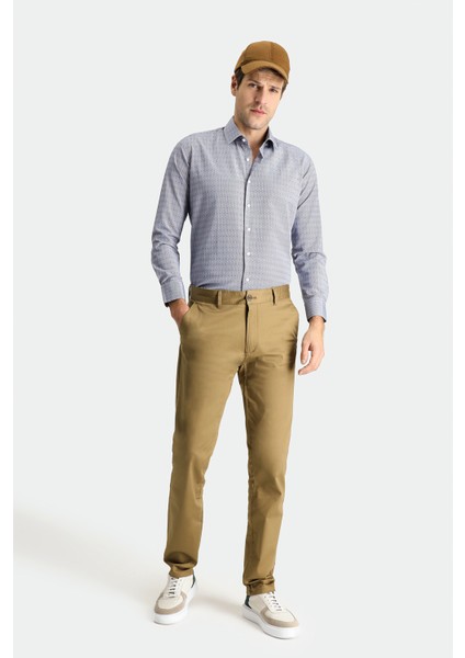 Regular Fit Likralı Kanvas / Chino Pantolon