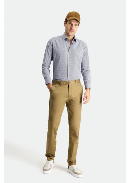 Regular Fit Likralı Kanvas / Chino Pantolon