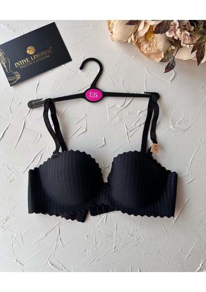 Jennie Ithal Lazer Kesim Dikişsiz Parlak Ipli El Kaplı Push-Up Sütyen -FK1204