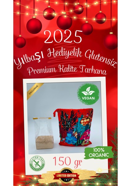 2025 Yılbaşı Özel Seri Organik Glutensiz Çiğ Karabuğday Unundan Vegan Doğal Fermente TARHANA(150 Gr)