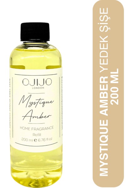 Mystique Amber Çubuklu Oda Kokusu Yedek Dolum Şişesi 200 ml Refill