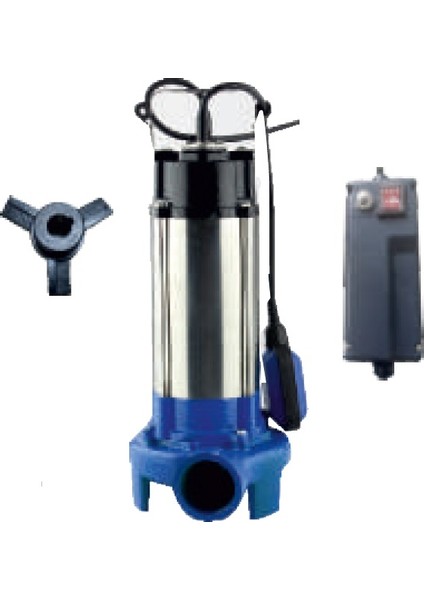 Bckl 14-1.5m 2 Hp 220V Açık Tip Döküm Vortex Fanlı Üç Kanatlı Bıçaklı Flatörlü Parçalayıcı Bıçaklı Foseptik Pompası