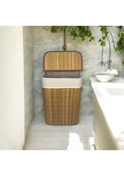 Bambu Katlanabilir Dikdörtgen Çamaşır Sepeti modelleri
