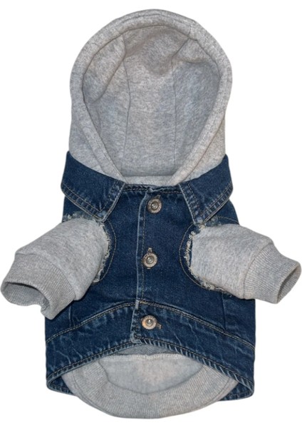 Köpek Jean Kot Ceket Gri Kapşonlu Sweat Sweatshirt