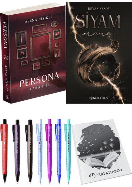 Siyam 4 Mare ve Persona Karanlık Asena Nişikli 2'li Set + Hediyeli