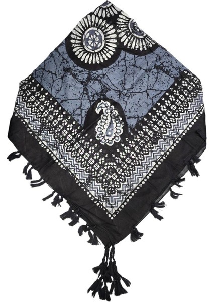 Pamuklu Hint Eşarp 110 cm x 110 cm | Hint Yazma