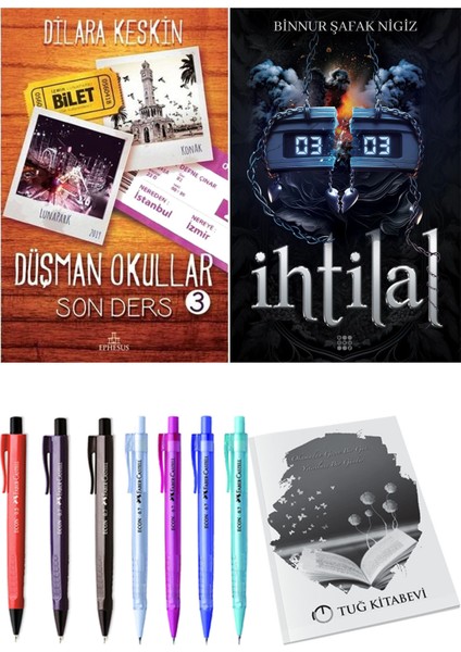 İhtilal 2 Zede ve Ephesus Yayınları Düşman Okullar 3 Dilara Keskin 2'li Set + Hediyeli