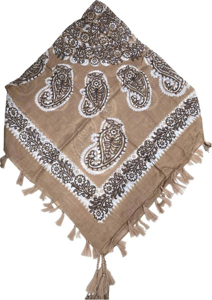Pamuklu Hint Eşarp 110 cm x 110 cm | Hint Yazma