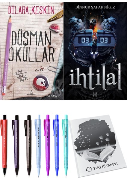 İhtilal 2 Zede ve Ephesus Yayınları Düşman Okullar 1 Dilara Keskin 2'li Set + Hediyeli