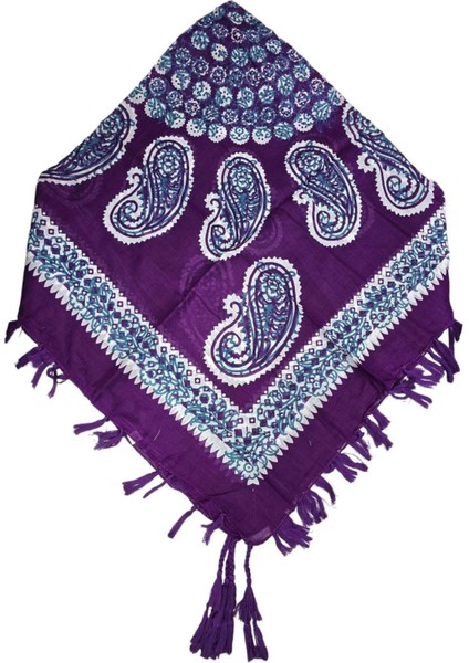Pamuklu Hint Eşarp 110 cm x 110 cm | Hint Yazma