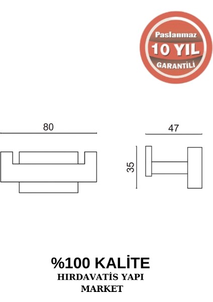 Paslanmaz Pirinç Kenzo 2’li Askılık fiyatları