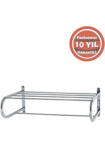 Paslanmaz Pirinç Mercan Lamalı Raf Havluluk 50CM
