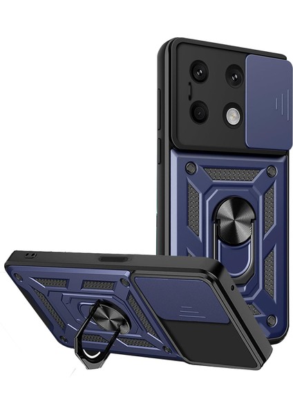 Xiaomi Redmi Note 13 4g Uyumlu Kılıf Pars Lens Sürgülü Yüzüklü Standlı Korumalı Kılıf