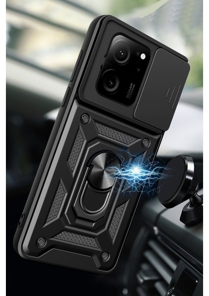 Xiaomi Mi 13T Pro Uyumlu Kılıf Pars Lens Sürgülü Yüzüklü Standlı Korumalı Kılıf fiyatları
