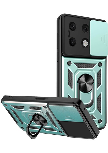 Xiaomi Redmi Note 13 4g Uyumlu Kılıf Pars Lens Sürgülü Yüzüklü Standlı Korumalı Kılıf