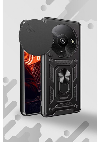 Xiaomi Redmi A3 4g Uyumlu Kılıf Pars Lens Sürgülü Yüzüklü Standlı Korumalı Kılıf fiyatları