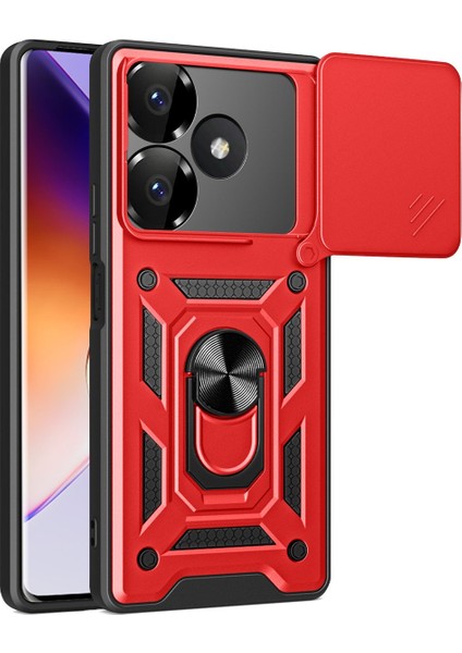 Xiaomi Redmi 13 4g Uyumlu Kılıf Pars Lens Sürgülü Yüzüklü Standlı Korumalı Kılıf