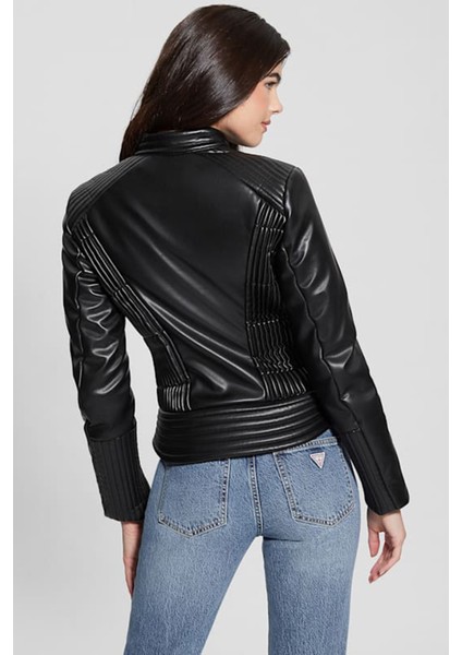 Kadın Suni Deri Ceket-Siyah fırsatları