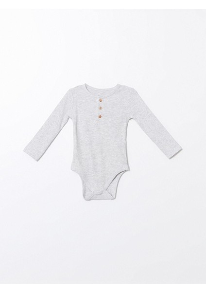 Lcw Baby Bisiklet Yaka Uzun Kollu Erkek Bebek Çıtçıtlı Body