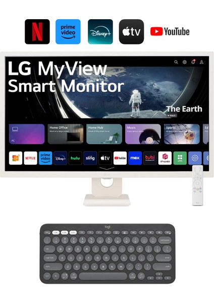 Webos 32 Inç 80 Ekran 60 Hz 8 MS IPS Fulhd Smart Monitör Tv+Logitech Kablosuz Klavye