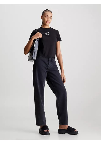 Kadın Kısa Kollu Yuvarlak Yaka T-Shirt - Siyah fiyatları