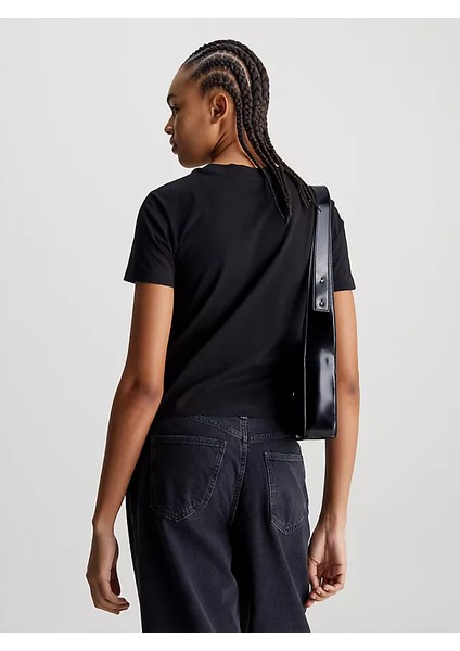 Kadın Kısa Kollu Yuvarlak Yaka T-Shirt - Siyah fırsatları