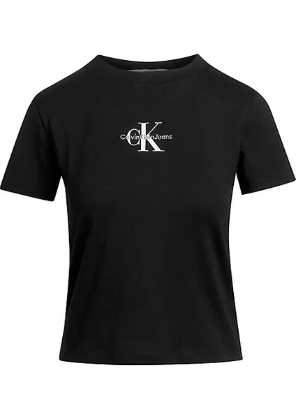 Kadın Kısa Kollu Yuvarlak Yaka T-Shirt - Siyah indirimleri