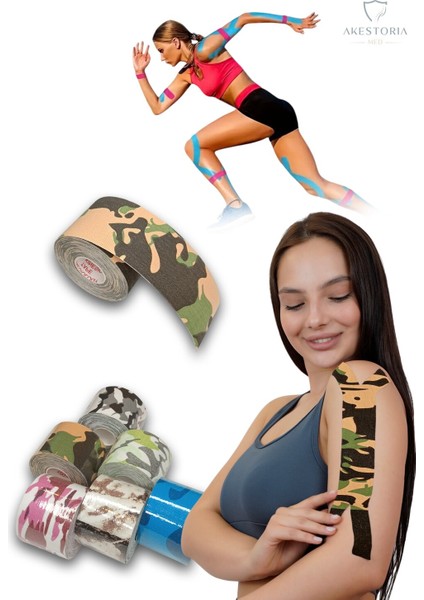 5 M x 5 cm Kinezyo Sporcu Bandı Kahverengi Camo KT-010