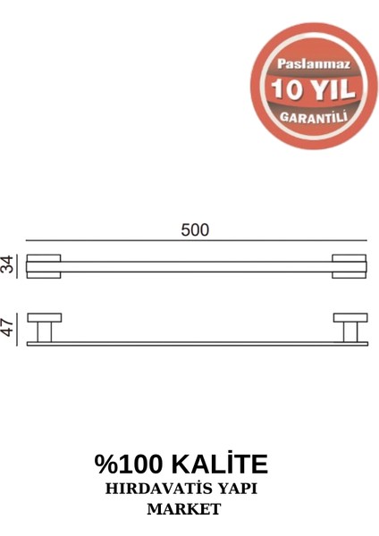 Paslanmaz Pirinç Kenzo Uzun Havluluk 50CM fiyatları