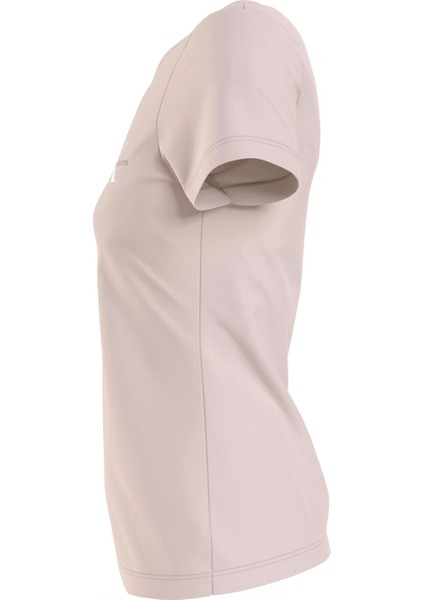 Kadın 2'li Monologo Slım Tee T-Shirt-Pudra-Beyaz fırsatları