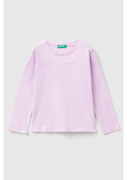 Kız Çocuk Uzun Kollu T-Shirt - Lila
