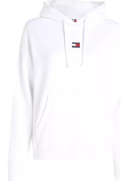 Kadın Tjw Bxy Badge Hoodıe Sweatshirt-Beyaz