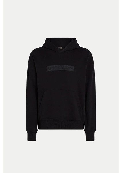 Erkek Embroıdered Box Sweatshirt - Siyah