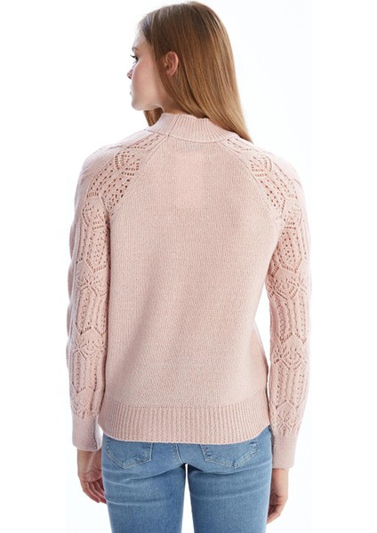 Lcw Vision Yarım Balıkçı Yaka Kendinden Desenli Kadın Triko Kazak fırsatları